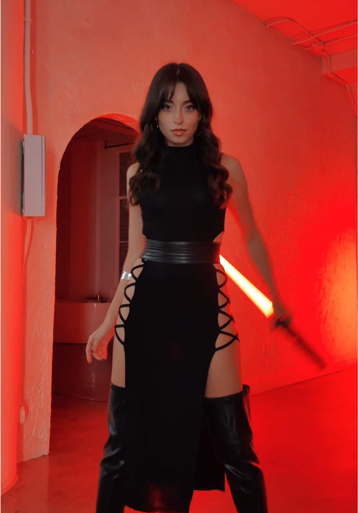 SITH-O-WEEN 😼🖤 day 1 of nerdy halloween!!! had to bring back this sith look #lightsabers #lightsaber #starwars #sith #spookyszn 