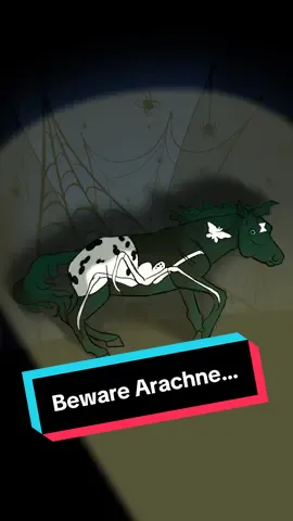 When the creatures of the barn should be sleeping, a quiet skittering of hooves can be heard echoing down the aisleways. Daring a peek around the corner, you’re faced with a chilling sight: a maze of spiderwebs and a glimpse of green-eyed Arachne! 🕸️🕷️ Lesson learned - don’t go snooping where you don’t belong… 👀 #breyer #modelhorse #halloween #animation #spookyseason 