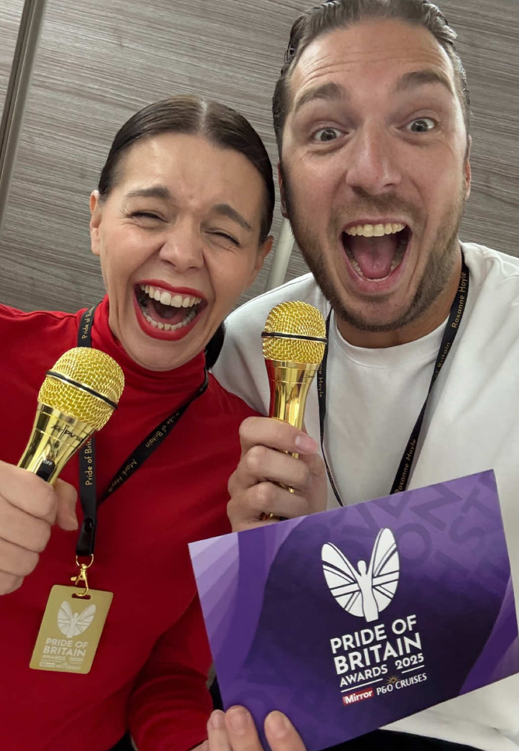 Becoming @Pride of Britain GOLDEN presenters 🤩🎤 #PrideOfBritian #AccessAllAreas #surprise  