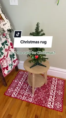 Small apartment Christmas decor idea with this Christmas rug @PureCozy sent me! This is the 2x3 rug in the Christmas Posey Snowflakes design but PureCozy has Christmas rugs up to 9x12 so whether you’re decorating a small apartment for Christmas or a whole home you can find the perfect cozy Christmas rug!  #purecozyrugs #smallapartmentchristmasdecor #christmasrug #christmasdecorating #creatorsearchinsights 