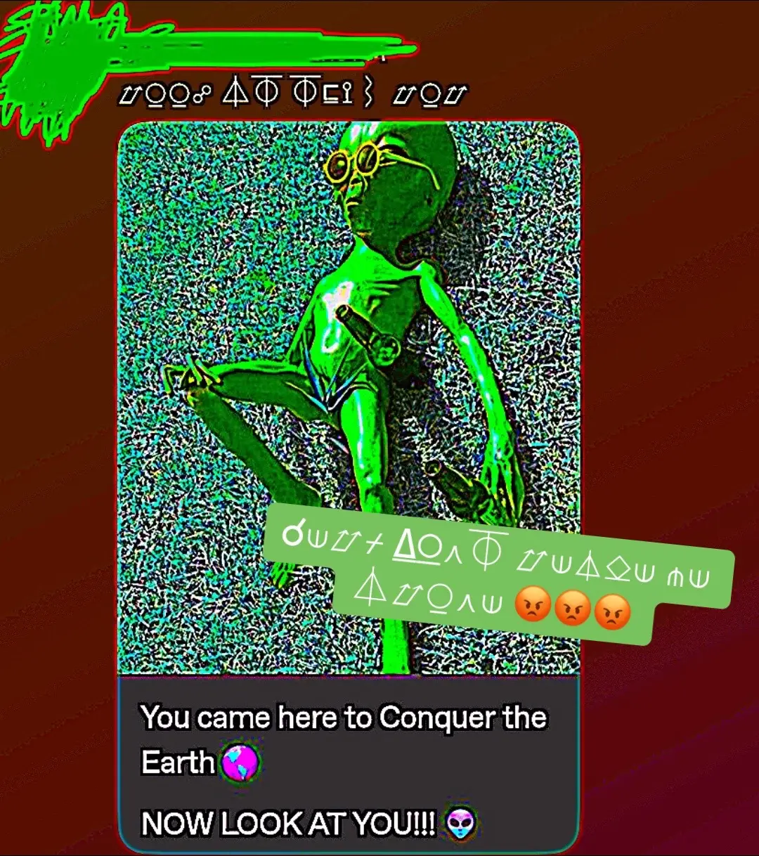 ⊑⟒ ⍙⍜⋏⏁ ⌰⟒⏃⎐⟒ ⋔⟒ ⏁⊑⟒ ⎎⎍☊☍ ⏃⌰⍜⋏⟒ 😡🤬 #aliensarereal #aliensoftiktok #aliens #alien 