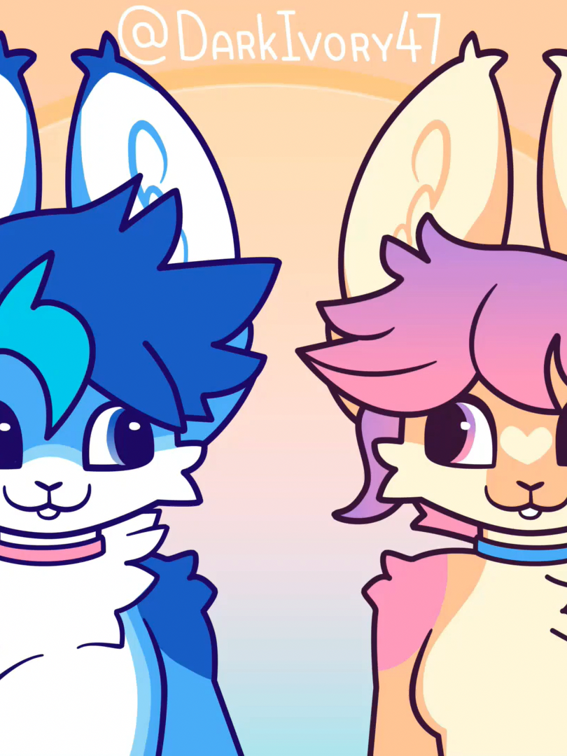 Look at those happy bnnuys 🥰 Trade with kayphiart.bsky.social! #furry #animation #commission #commissionsopen #bunny #Love
