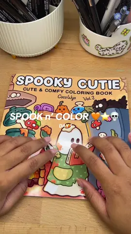 the 1st SPOOK n’ COLOR! 🧡⭐️💀 happy 1st of october to all of my babies! i will be coloring a simple, spooky page every day of this month until HALLOWEEN! 😆 i cannot wait to do this with y’all! this book is available for purchase in my amazon storefront! 💘 #colorwithme #coloring #color #coloringbook #colortok 