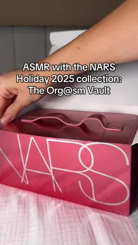 ASMR with @NARS Cosmetics 😍 the new Holiday collection has launched and look at this beautiful vault you can gift someone this xmas 🎀🩷 Comment if you want to know all the products that are in it!!! 💋  #asmrunboxing #makeupproducts #christmasmakeup 