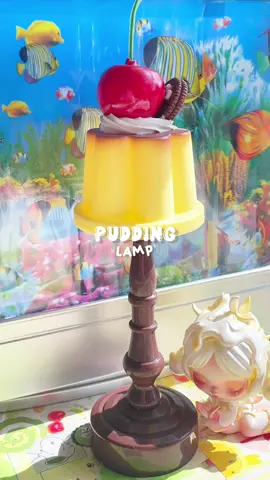🍒🍮⋆.ೃ࿔*:･ Pudding lamp ٩(๑>◡<๑)۶ Happy first of October :p #deskdecor #pudding #heiseiretro #juminocore #lamp