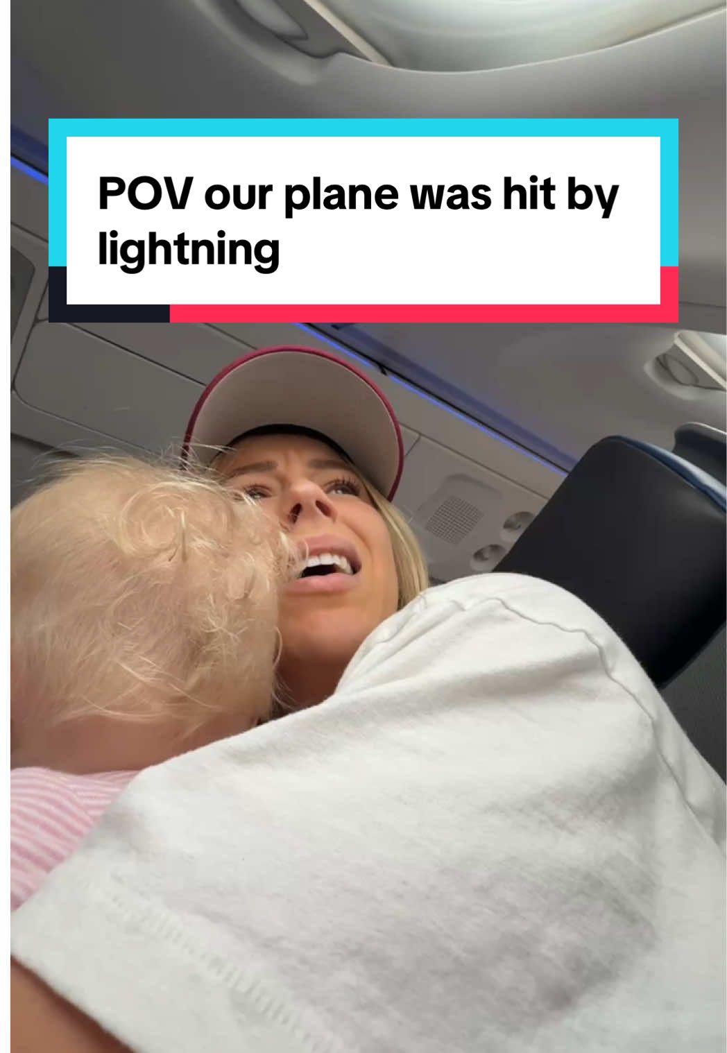 We heard a huge boom and the controls went out so the flight attendants and pilots couldn’t make any announcements. THANKFUL TO GOD for protecting us😭🙏 #plane #lightning #momof3 #utah #thankyoujesus 