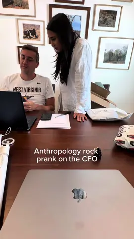 Pranking my boss with the viral Anthropologie rock 😂😂