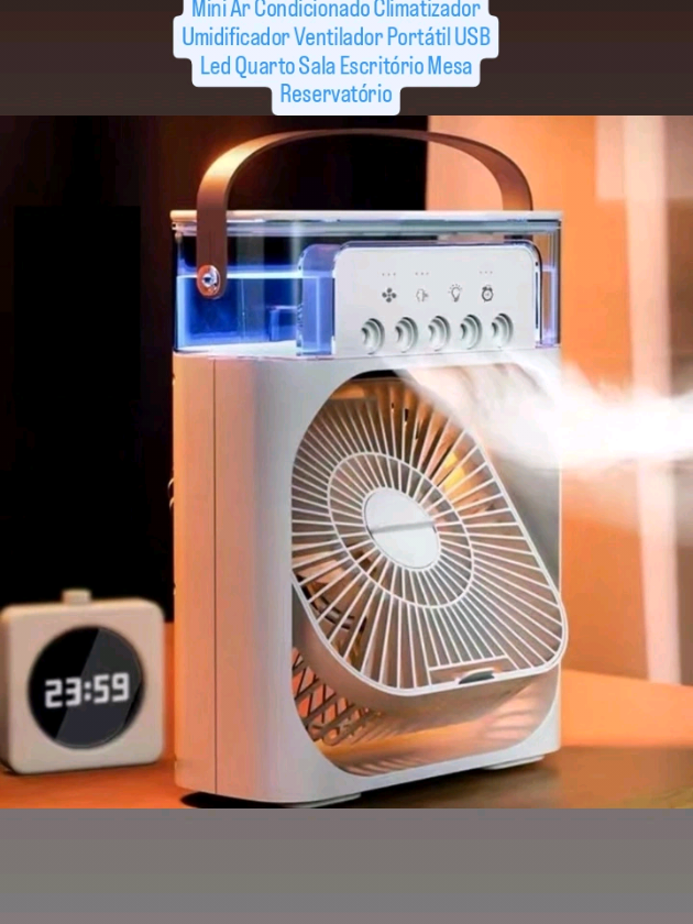 Mini Ar Condicionado Climatizador Umidificador Ventilador Portátil USB Led #fy #shopee #achadinhosshopee #foryoupage 