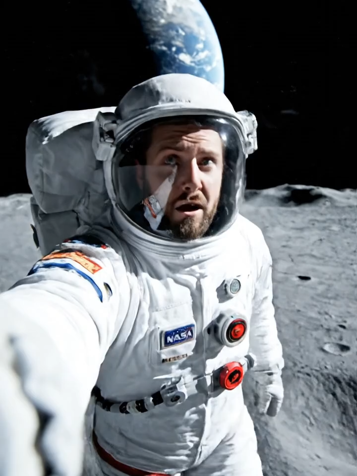 POV : T'es sur la Lune mais tu trouves pas le drapeau 🚩🌙  Ça fait 1h que je cherche... bizarre non ? 🤔  #lune #moon #complot #conspiracy #veo3 #nasa #astronaut #moonlanding #humour #meme #ia #aigeneratedvideo #pov#fyp #pourtoi #viral #foryou #foryoupage