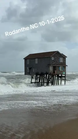 Skybox is still standing 10-1-25. This was at high tide at 1500. #obx #outerbanks #rodanthe #hurricanehunberto #hurricaneseason 