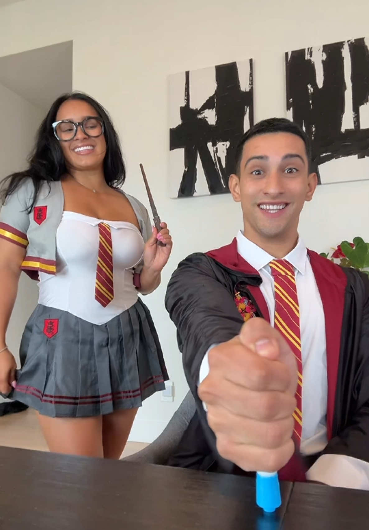 Couples matching costumes > @Fashion Nova #fashionnova #couple #halloween  ❤️Cheer you on costume  ❤️Tight end costume 🩶Casting spells boy wizard costume 🩶Casting spells wizard costume 