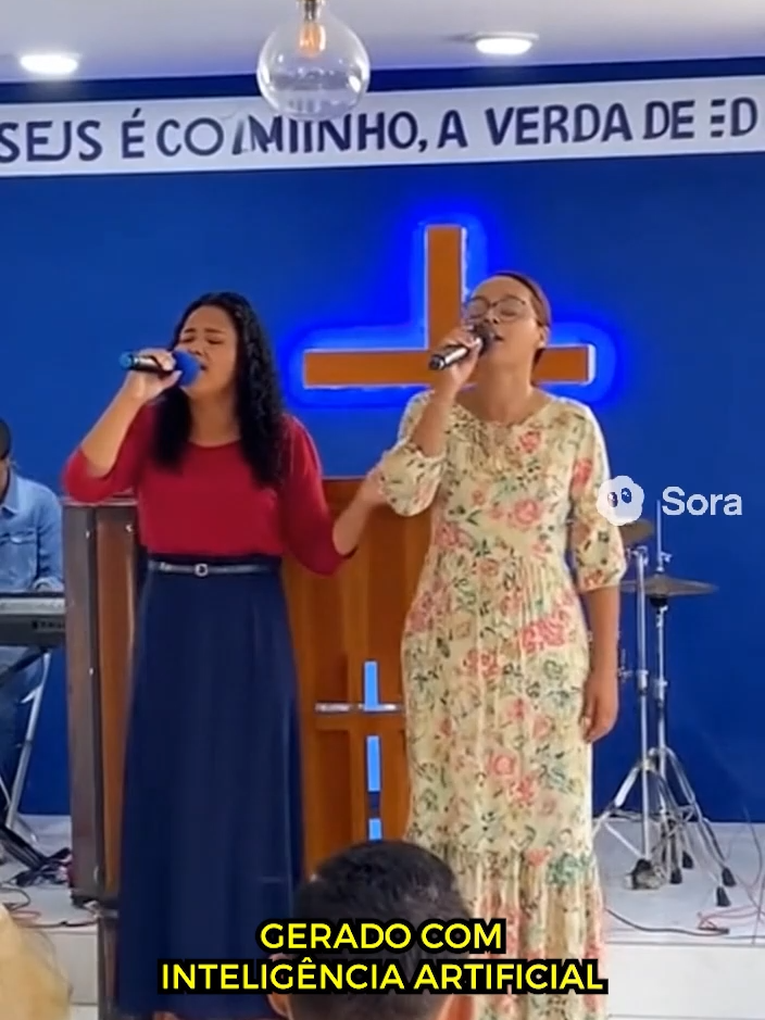 Desafinando na igreja, video criado com inteligência artificial #sora2 #inteligenciaartificial