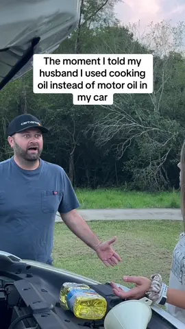 He was about to lose his mind when he came home from work and caught me doing this to my car 😂 #prank #husbandreacts #couplecomedy #marriage #fypシ゚viral 