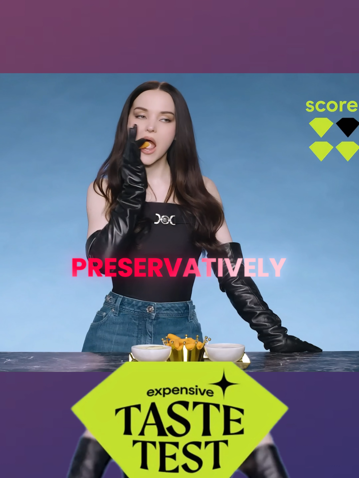 Dove Cameron trying to guess the expensive ranch dressing… would you have picked the same one? 👇 #DoveCameron #TasteTest #FoodTok #GuessThePrice #ViralClips 