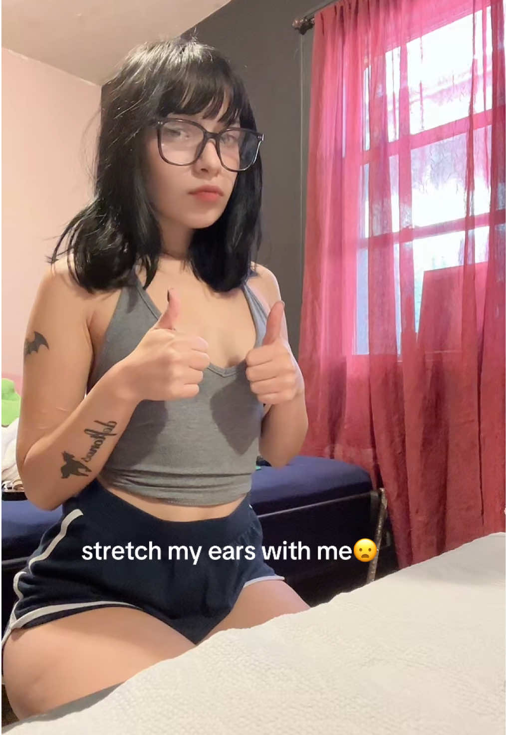 stretch my ears with me because i never did in high school 😛#stretchedears #piercing #fyp #alt #emo 