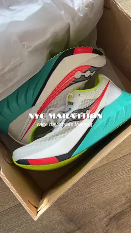 My race day shoes are here!! Going with the @Saucony endorphin pro 4 and I absolutely cannot WAIT to run in these babies #nycmarathontraining #saucony #runtok #runningshoes 