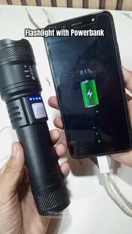 rechargeable flashlight na pwedy gawing powerbank #flashlight #rechargeableflashlight #ledzoomflashlight 