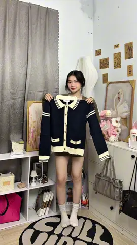 DELIZ - Áo len cổ bẻ dài tay @Deliz Ops #aolen #aotaydai #fyp #thudong #vairal 
