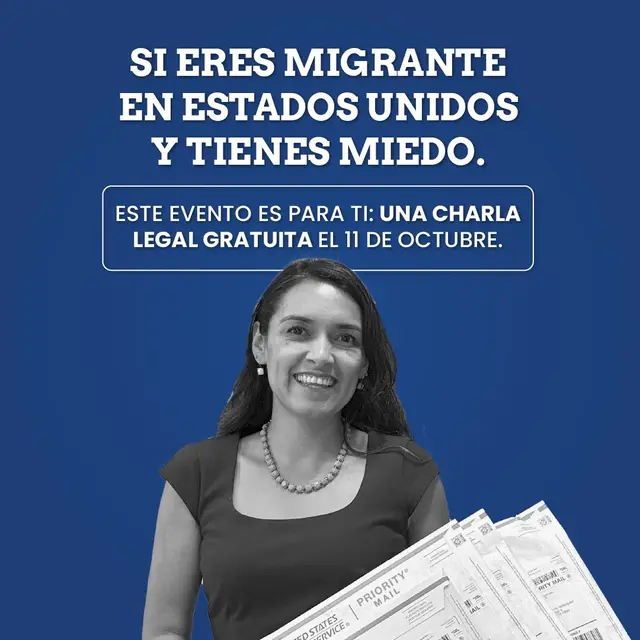 ✨ ¿Quieres iniciar tu proceso migratorio con seguridad? 🇺🇸 Acompáñanos a la charla exclusiva en Salt Lake City este 11 de octubre con Denisse. Aprenderás sobre tus derechos y si calificas para tus papeles: ✅ Hijos mayores de 21 nacidos en EE.UU. ✅ Matrimonio o divorcio con ciudadano o residente ✅ Situaciones de abuso laboral o al cruzar la frontera ⚠️ Cupos limitados — ¡Reserva hoy y da el primer paso hacia tu tranquilidad!