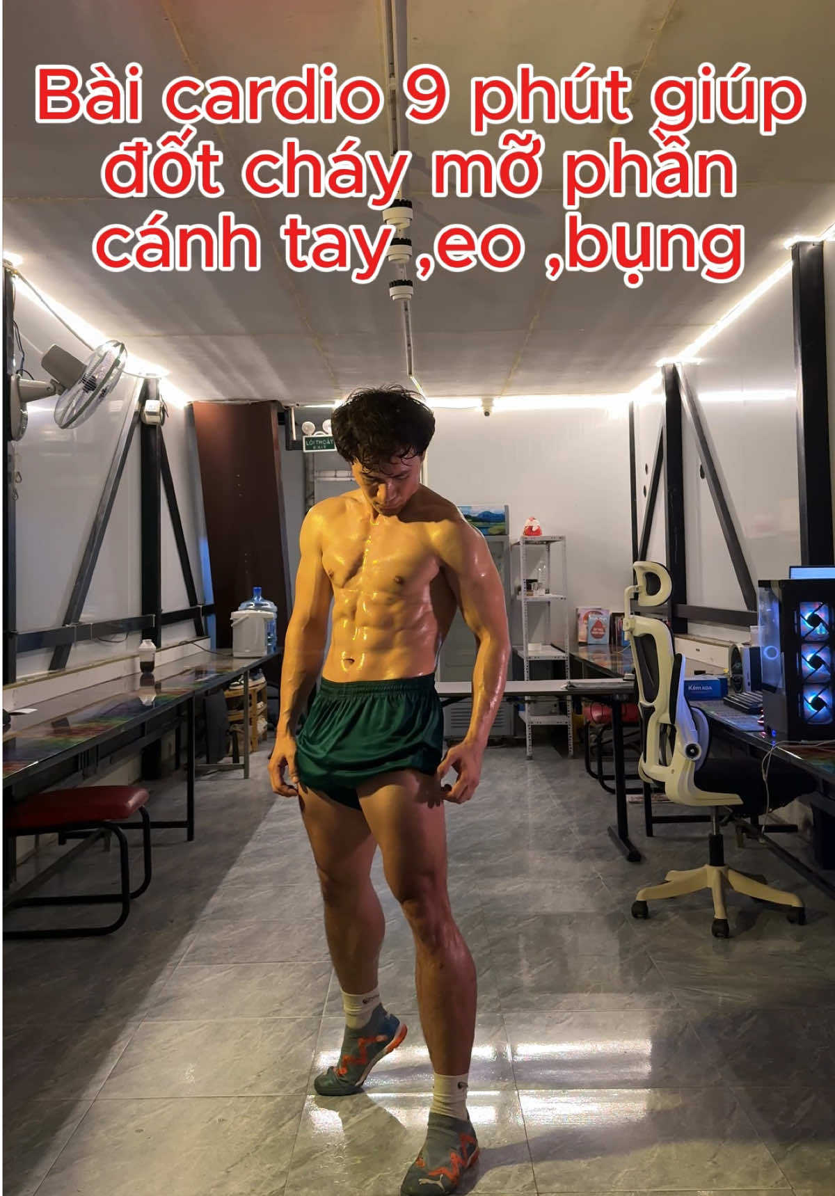 Bài cardio 9 phút đốt mỡ cánh tay eo bụng vào buổi sáng #cardio #cardioworkout #gamcan #giammo #tapluyen 