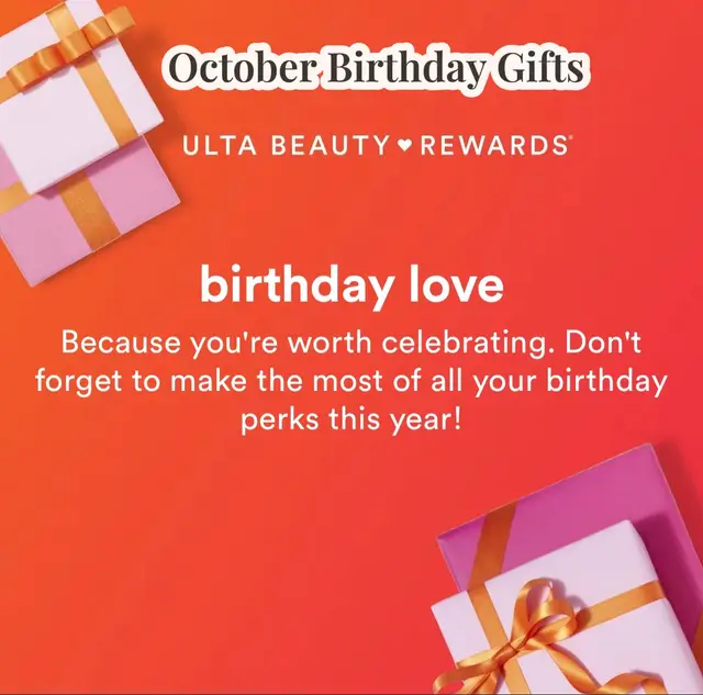 Choose your birthday gift. During your birthday month, choose one gift from the selection below. Then, use the coupon code in your birthday email or the Ulta Beauty app to claim your free gift at checkout while quantities last. Enjoy 😉 Happy B-Day!!! @Ulta Beauty #tiktoktober #ulta #ultabirthdaygift #ultabirthdaygift2025 #ultaskintok 