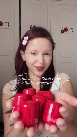 Tinted Glow Blush Balm @rudecosmetics ✨🌸🍓💗🧁 code for discount: XOR09🌸 All the tones are in the video💗  #rudecosmetics #makeup #makeuplook #douyinmakeup #douyin      