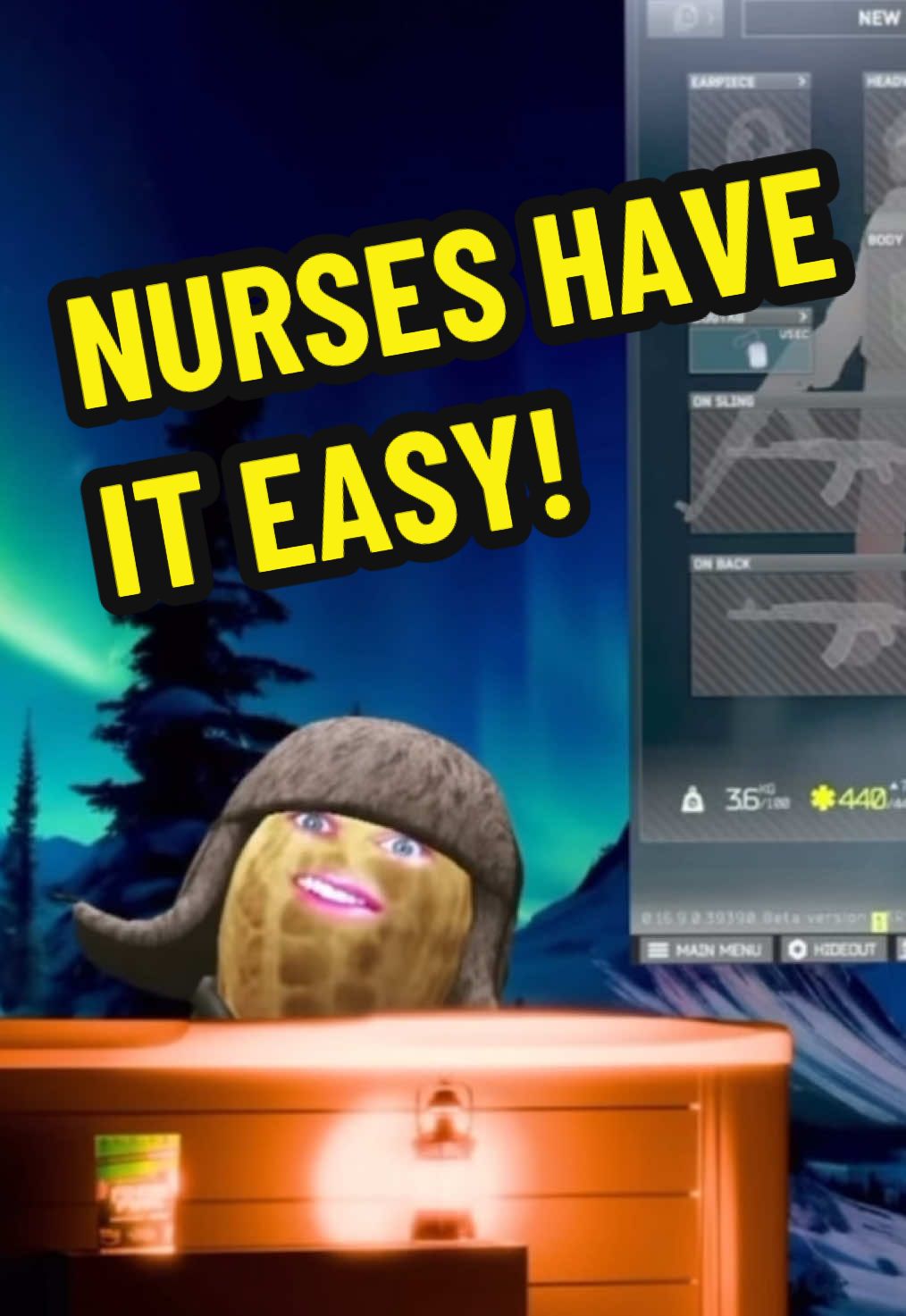 Peanut talks about how easy nursing is compared to playing tarkov for 12 hours a day 😂 #theburntpeanut #theburntpeanutclips #escapefromtarkovclips #tarkovclips #nursesoftiktok @theburntpeanut  