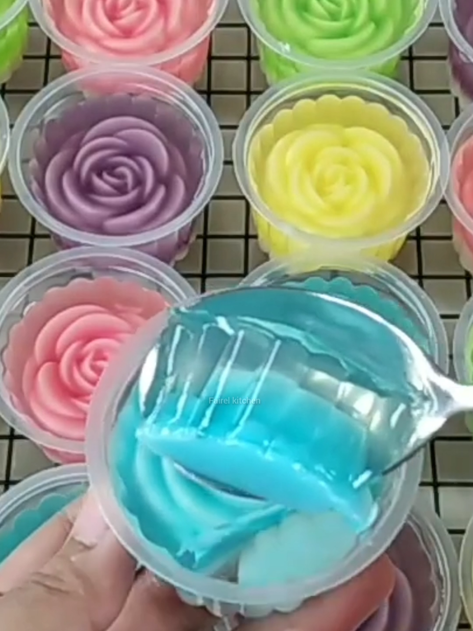 puding mawar kaca persi rainbow tampilannya makin cantik 😍 #pudingmawarkaca 