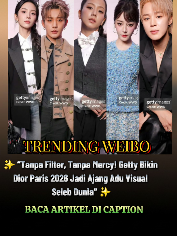 Paris Fashion Week Spring/Summer 2026 dari Dior sukses jadi bahan obrolan bukan hanya karena gaunnya yang megah, tapi juga karena sederet foto no filter alias real shot dari Getty Images (alias “G社”) yang bikin publik terbelalak. Tanpa editan, tanpa pencahayaan studio, hasilnya? Visual asli para bintang dunia—dan ternyata mereka tetap memesona. Yuk, intip siapa saja yang jadi sorotan utama! --- 💎 Dilraba Dilmurat: Black Swan dari Timur Dilraba datang dengan gaun biru rancangan eksklusif sang creative director baru Dior, ditemani tas kuning mencolok. Rambut pirang muda dengan poni rata langsung memicu perdebatan—ada yang bilang segar, ada yang merasa menutupi fitur wajah. Media Prancis bahkan menjulukinya “Audrey Hepburn versi Oriental, Black Swan.” Yang paling bikin kagum? Foto jarak dekat Getty. Kulit mulus, proporsi tubuh pas, plus gestur sopan seperti cara ia menyerahkan gunting—semuanya bikin dia dicap “Dewi Foto Real.” --- 💎 Deng Wei: Getty Jadi Fansitenya Kalau biasanya lighting atas bikin wajah tampak aneh, Deng Wei justru menang telak. Garis leher tajam, kulit putih pucat natural, dan ekspresi rileks bikin banyak orang bercanda, “Getty sekarang fansite pribadinya.” Lebih keren lagi, ia jadi artis pertama yang memakai busana pembuka show plus perhiasan couture berlian yang bahkan belum rilis resmi. --- 💎 Park Jimin: Pangeran Dior yang Berani Beda Park Jimin bikin heboh dengan setelan gelap tanpa dalaman—pamer dada dan perut berotot, ditambah rambut pirang basah serta tato tulang rusuk. Gaya ini benar-benar keluar dari “zona aman” idol pria. Tak heran fotonya langsung trending di Korea dan Twitter. Acara ini juga jadi penampilan offline pertamanya pasca wajib militer. Dua musim berturut-turut dapat first wear couture? Nggak salah kalau dia dijuluki “Pangeran Dior.” --- 💎 Kim Jisoo: Disney Princess di Dunia Nyata Jisoo tampil dengan tiga gaun couture berbeda. Salah satunya, gaun hijau, sukses masuk trending global. Di bawah cahaya natural Getty, struktur wajahnya terlihat makin tegas—visual princess nyata! --- ✨ Bintang Lain Tak Kalah Menawan Ada Zhou Ye yang menonjolkan wajah mungil serta kulit seputih salju. Kuang Lingling bikin banyak yang terpana karena “visual dominasi penuh” di kamera Getty. --- 🌍 Makna di Balik Foto Real Yang menarik, foto-foto ini bukan sekadar soal siapa paling cantik atau tampan. Ada pesan lebih besar Didalamnya. Dilraba dengan poni barunya memicu tren playful beauty. Deng Wei membuktikan “kulit asli tanpa edit = kemewahan sejati.” Park Jimin menantang norma fashion pria dengan tampil berani. Foto real ini juga menegaskan kekuatan bintang Asia di panggung dunia. Dari first wear couture, pendampingan eksekutif Dior, sampai trending global—jelas posisi mereka makin tak bisa diabaikan. --- ⚠️ Kontroversi Kecil? Wajar! Ada yang salah paham soal istilah “G社”—bukan Dispatch ala Korea, tapi Getty Images. Klaim Deng Wei “satu-satunya aktor Tiongkok foto dengan direktur Dior” ternyata hanya dari akun fans, bukan berita resmi. Pro kontra soal poni Dilraba dan abs Jimin pun muncul—tapi di situlah serunya, karena standar estetik memang selalu subjektif. --- 💡 Kesimpulan Dior Paris kali ini bukan sekadar peragaan busana, tapi juga perayaan “keaslian.” Foto real dari Getty membuktikan: visual asli bintang bisa sama memukau—bahkan lebih memikat—daripada foto editan sempurna. --- 👉 Nah, kalau kamu sendiri tim mana nih?Siapa favoritmu? #Dior   #Dilireba #dengwei #parkjimin #jisoo 