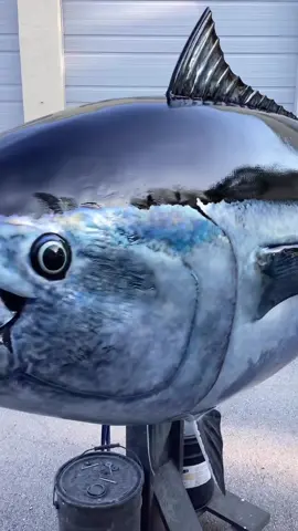 850+ GOM Bluefin Tuna 💪🏽 if you’ve ever been on the business end of one of these, you know this song is fitting.  👑⛵🐟 paint by Alfredo  #kingsailfishmounts #bluefintuna #tunatown #gianttuna #shashimi    
