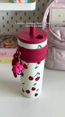 Tumbler Stainless Steel + Ceramic | Slim & Premium #tumbler #cherry_berry🍒 