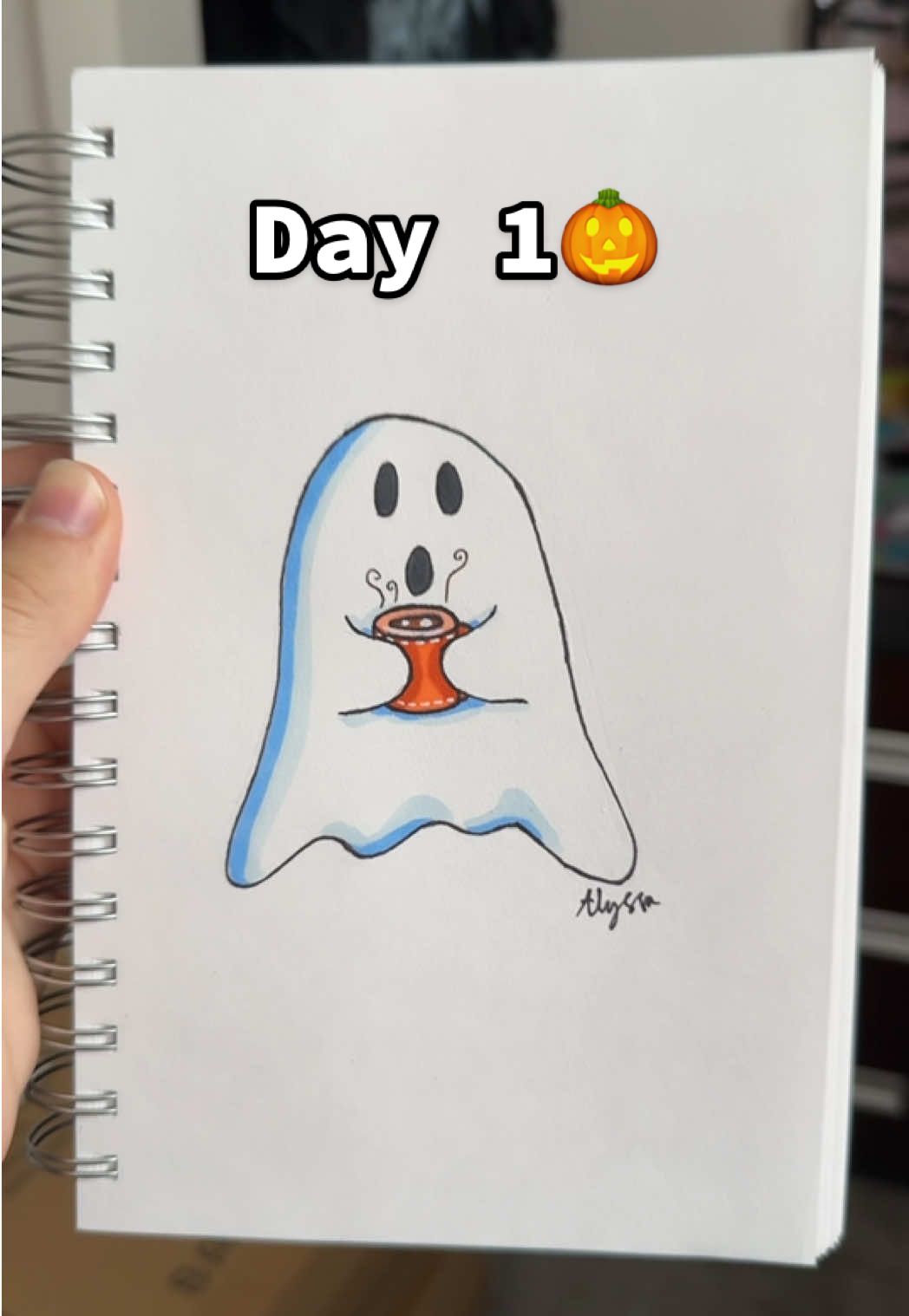 Spooky season is here...I'll be doing this series every day until Halloween!! I have some super cute ones coming up...🦇🎃👻 #halloween #art #drawing #dayone #fyp
