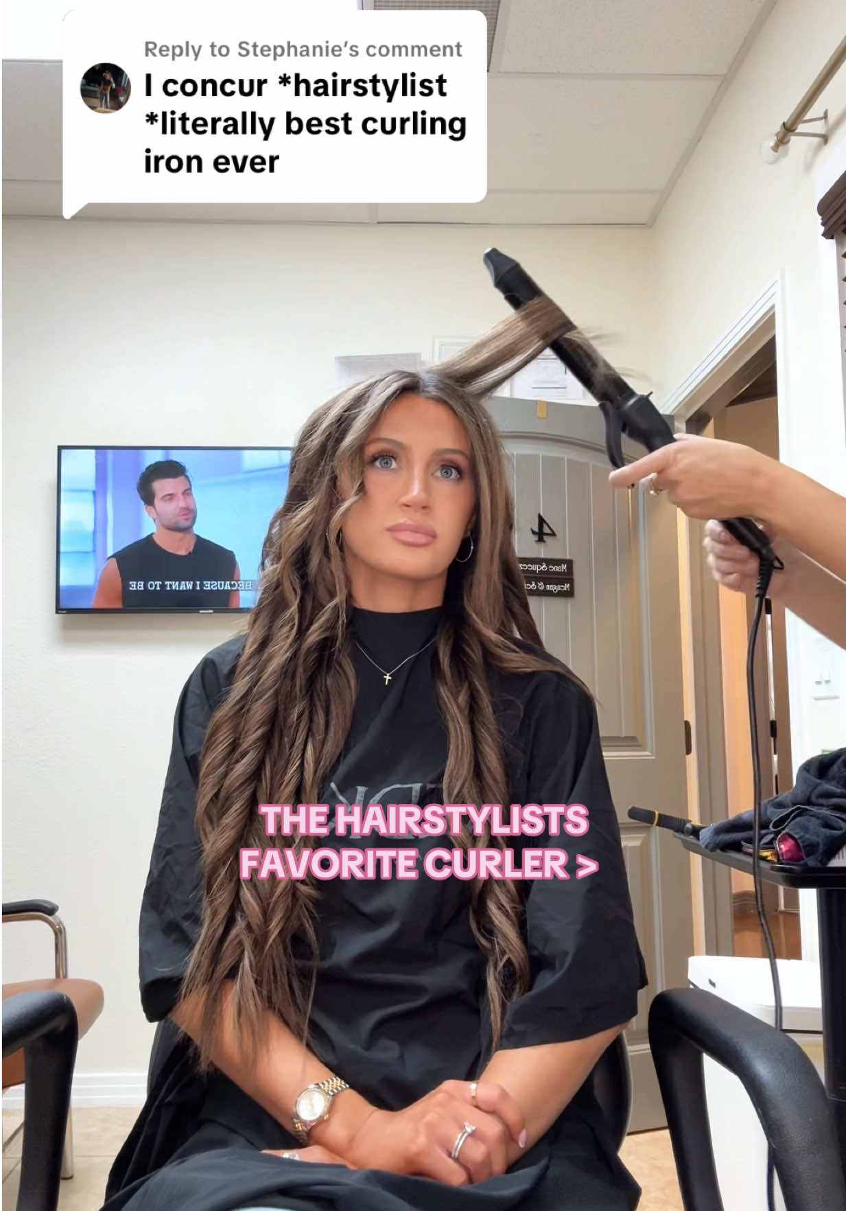 Replying to @Stephanie FINALLY YOU CAN GET THE HAIRSTYLISTS FAVORITE CURLER HERE & SHE IS ON SALE✨ #haircurler #hairstylistcurls #bioioniccurlingiron @Bio Ionic 