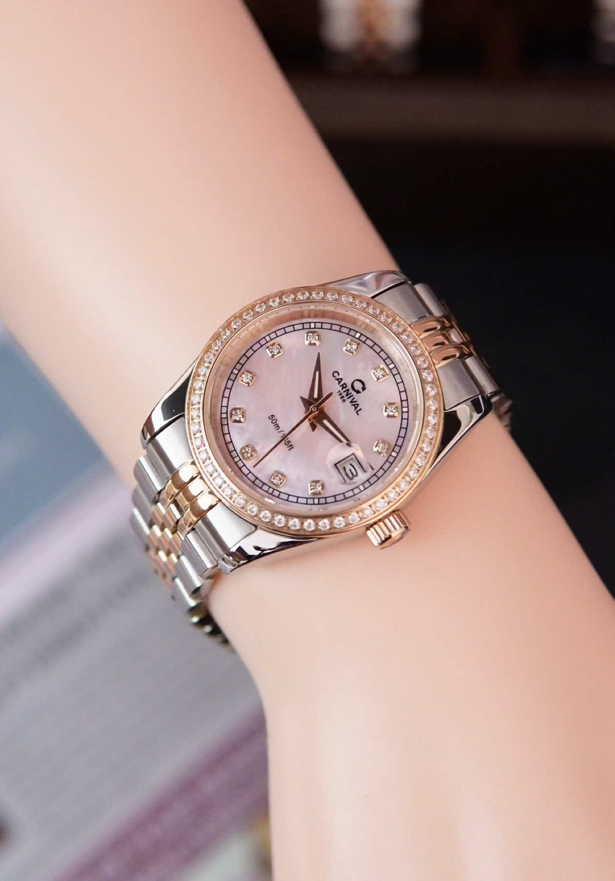 Carnival 8131L2 nữ demi xà cừ hồng size 32mm nhỏ nhắn lên tay ce cực đẹp nha #lunawatch #carnival #donghocarnival #carnival8131l2  #carnivalnu #donghonu #xuhuong 