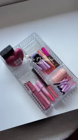 lovin’ this 5pcs acrylic organizer set everything looks better ✨💌 #acrylicorganizer #organizer #storage #organizerideas #acrylicstorage 