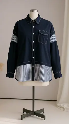 #kemejawanita #kemejacewek #kemejasalur #kemejakombinasi #kemejaoutfit 