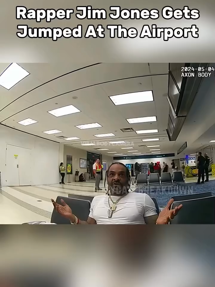 Jim Jones Airport Fight Caught on Bodycam ✈️Rapper Jim Jones was involved in a heated argument during a flight — but things turned physical once they #kb-N