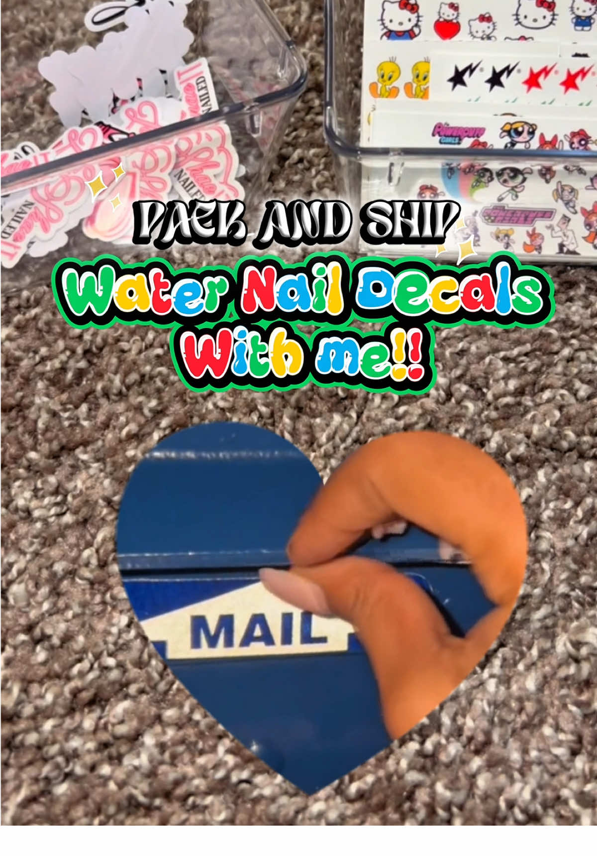 Pack & Ship Water Nail Decals with me💦📦🚚  ★ Water nail decals save so much time when it comes to very small nail art on a nail🙌🏽❤️  Shop at lashaenailedit.etsy.com 💓  ★ OCTOBER booking is open!!!! Secure your appointment TODAY🥰   ★ FOLLOW @lashaenailedit for more🙂‍↕️  ★ Click the link in bio or go to LASHAENAILEDIT.AS.ME to book the look🫶🏽   •  ★   • #blowthisupforme #smallbusinesstiktok #naildecals #packingorders #bayarea                 