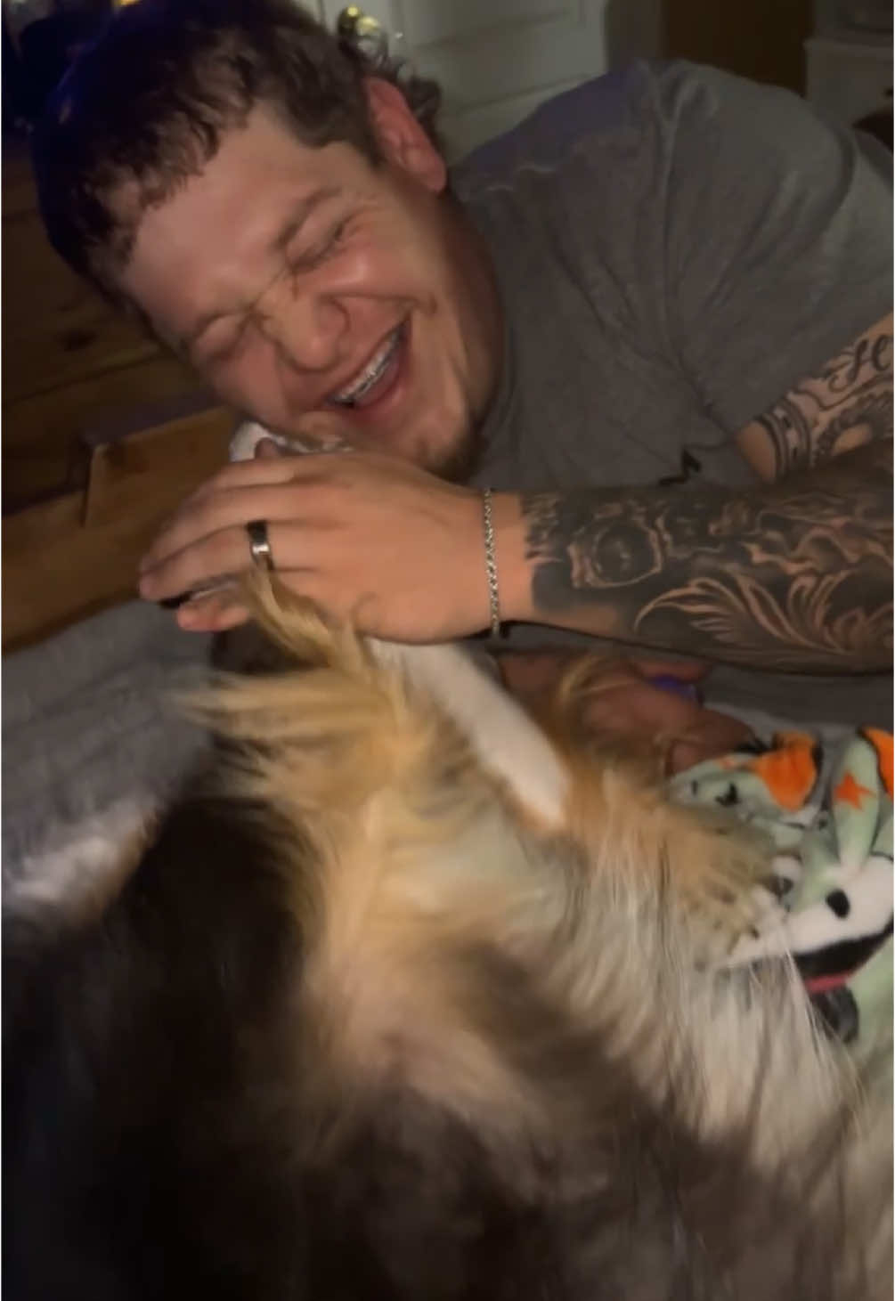 Did he used to be Human?!  #aussie #australianshepherd #pet #fyp 