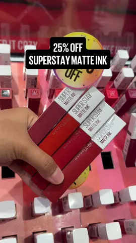 #SuperstayMatteInk is 25% off on these dates -October 2-5 -October 9-12 -October 16-19 -October 23-26  Exclusive only at Watsons and SM Beauty stores near you! #MaybellinePH #MNYSocialCrew 