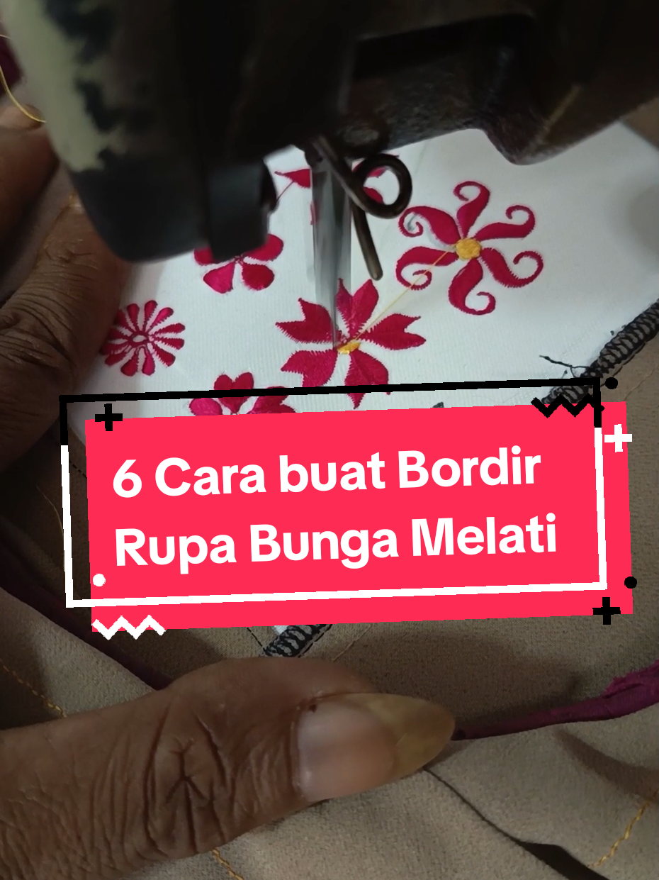 bordir bentuk Bunga Melati (6 Cara) #bordirmanual #embroiderytutorial #broderie 