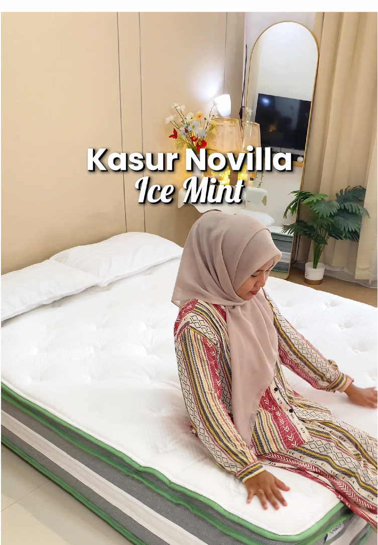Tidur seperti di hotel bintang 5 nyaman dan nyenyak banget pake kasur dari @Novilla.id @Novilla Indonesia cocok buat yang masih kegerahan kalo lagi tidur, soalnya kasur ini ada sensasi dinginnya ❄️❄️❄️  Ada banyak ukurannya juga loh, cek langsung dikeranjang kuning yaa!! #kasurnyaman #rekomendasikasur #novilla #coolingnovilla #novillaicemint 