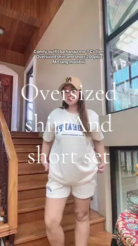 Oversized shirt and short nayan , napaka comfy ,ganda pa pamorma😍#oversizedshirt #terno #ternoset #coordset 