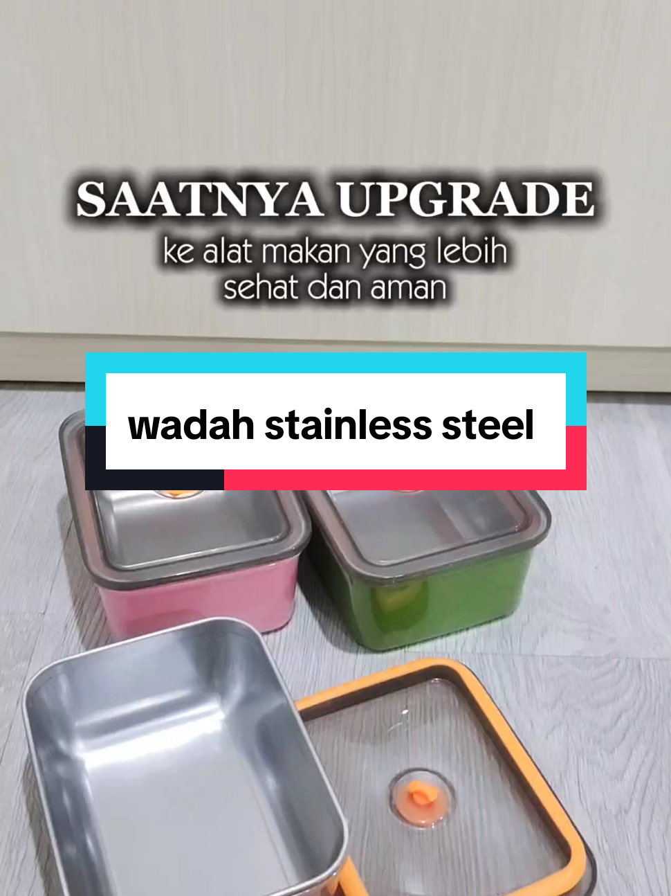 upgrade wadah pakai stainless steel lebih sehat dan aman😍 #fyp #wadah #kotakmakan #stainlesssteel #bekal 