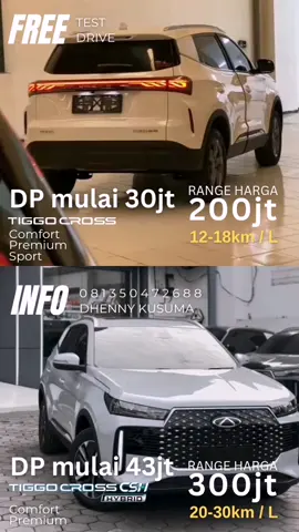 Tiggo Cross ⭕ Comfort ⭕ Premium ⭕ Sport Tiggo Cross CSH ✅ Comfort ✅ Premium Free test drive Info 081350472688 Dhenny Kusuma #tiggocross #hybrid #ice #chery #kalimantanbarat 