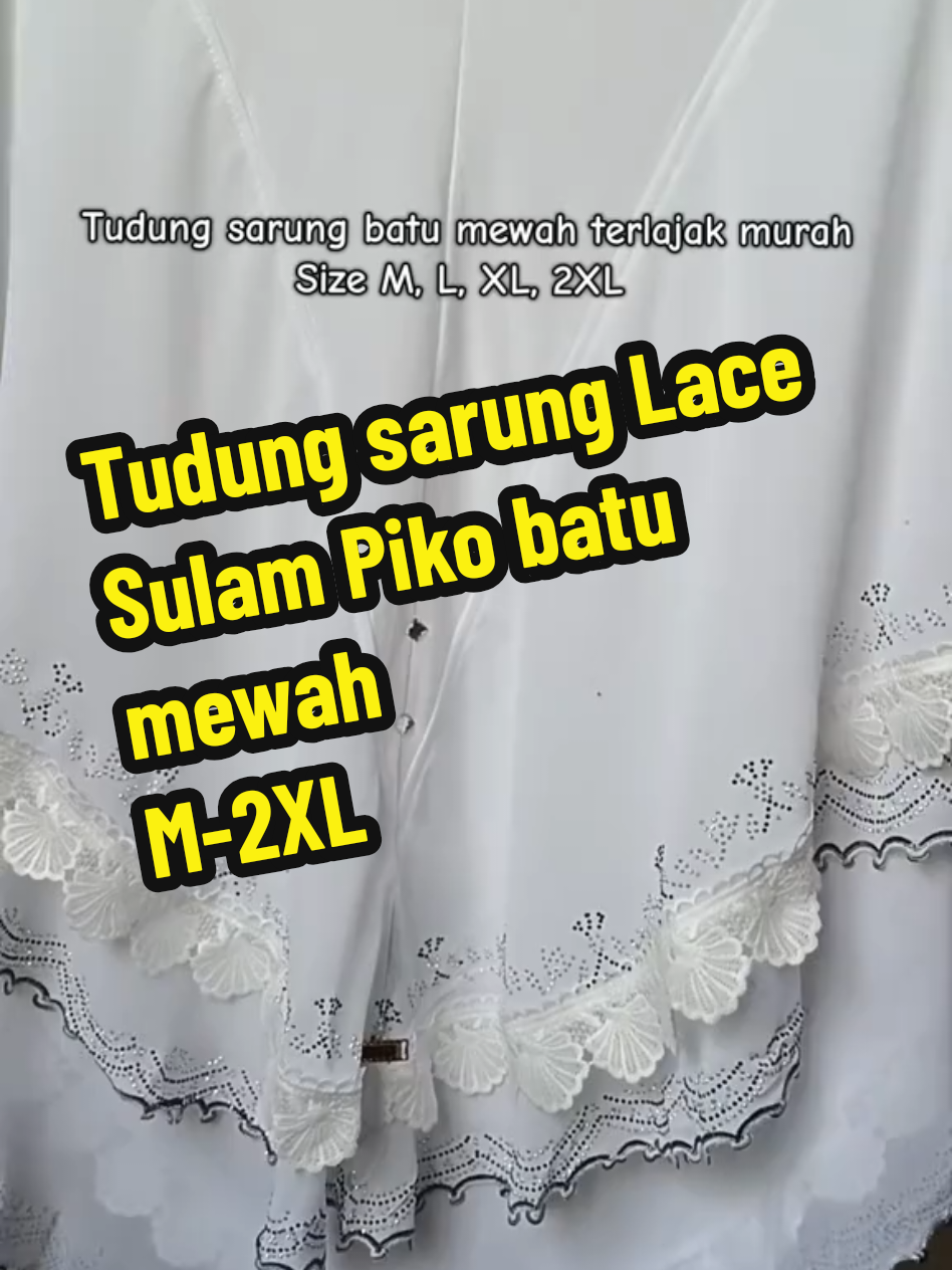 Tudung Sarung Lace Sulam Piko batu mewah terlajak murah. Size L, Xl dan 2XL tutup dagu. Material dari chiffon dan lycra dua layer. 🔥🔥🔥✅✅ #tudungsarung  #tudunglace  #tudungberdagu 
