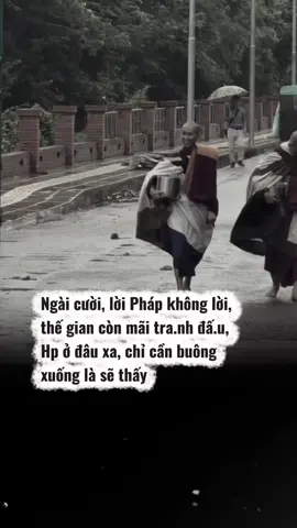 Ngài cười giữa thế gian tranh đấu, như nhắc rằng hạnh phúc chẳng ở đâu xa, Chỉ cần buông xuống, Là an yên tự hiện