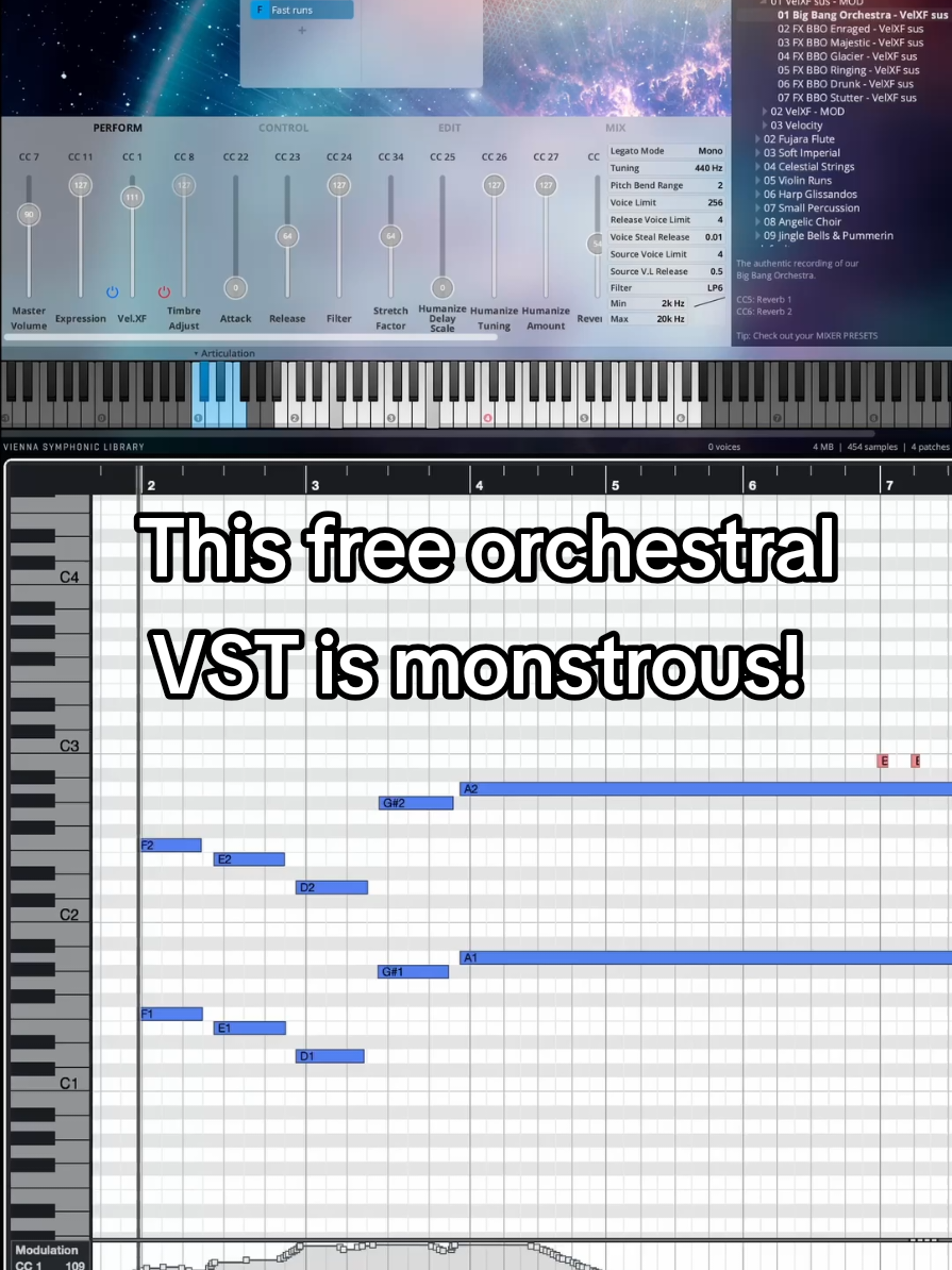 Big Bang Orchestra (BBO) Free Basics by VSL #viennasymphoniclibrary #freevst #vstfree #freevstplugin #musicproductionhacks 