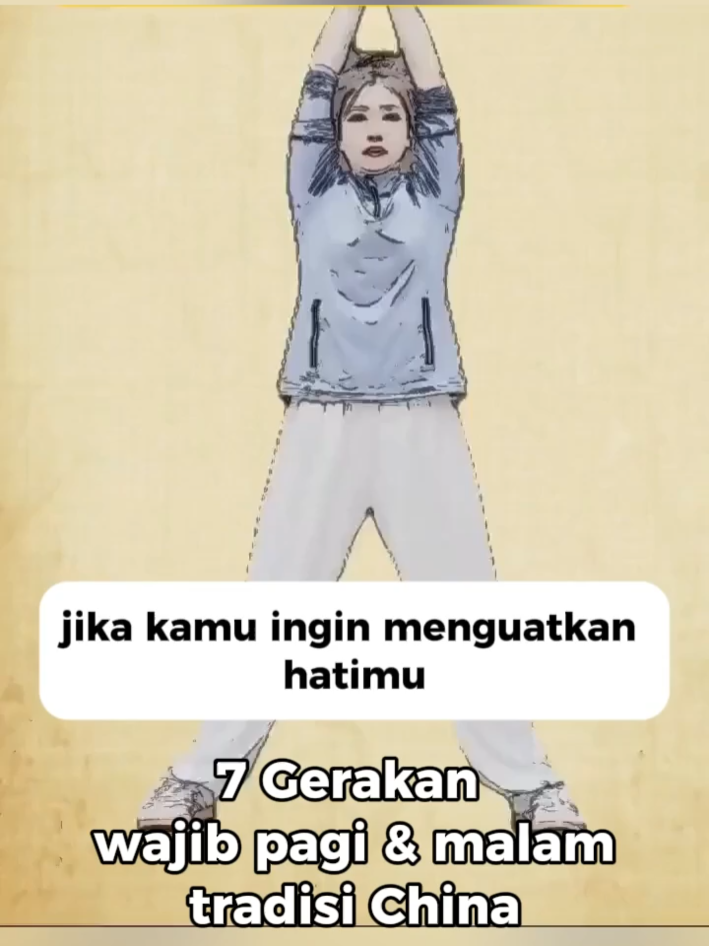 7 gerakan sehat wajib yang bisa kamu lakukan pagi dan malam  untuk menjaga kebugaran, fleksibilitas, dan keseimbangan tubuh: Peregangan leher Rotasi bahu Gerakan punggung bawah Squat ringan Ayunan kaki tangan Plank (variasi ringan) Pernapasan dalam Lakukan tiap gerakan selama 30–60 detik, atau sesuai kenyamanan. Konsistensi jauh lebih penting daripada intensitas tinggi. 💡 Tips: pagi hari untuk mengaktifkan tubuh, malam hari untuk melemaskan otot yang tegang. Yuk mulai hari dan tutup harimu dengan penuh energi & tenang! 💪✨ #GerakanSehat #RutinitasHarian #SehatPagiMalam