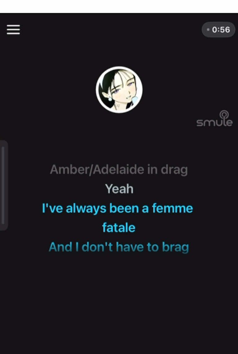 #SMULE|| I don’t usually post covers but I uploaded a genderbent ver. of lyrics for this song on Smule and rly like it soooo yaa!! #andrewindrag #singing #fypシ #dragking 